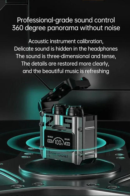 M25 wireless gaming earbuds black Bluetooth 5.0 in ear headphones with mic, noise cancelling earbuds for gaming music and calls