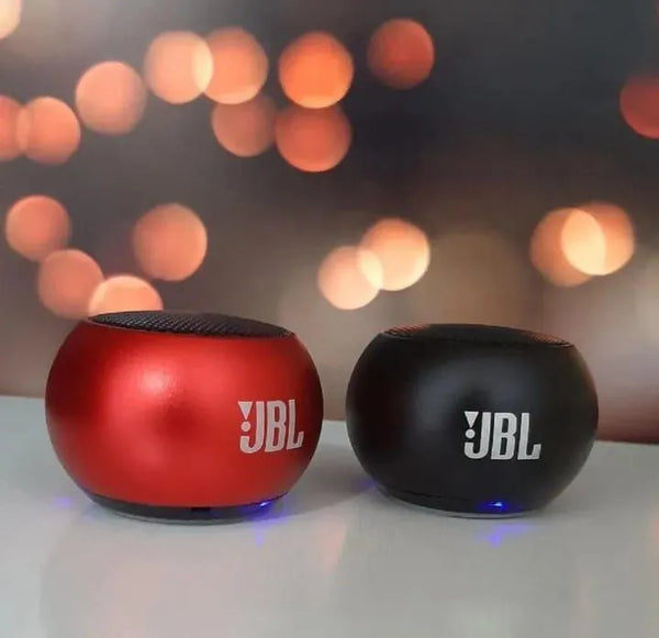 Portable wireless Bluetooth speaker compact mini audio device black red, pocket size speaker for outdoor travel and daily music use