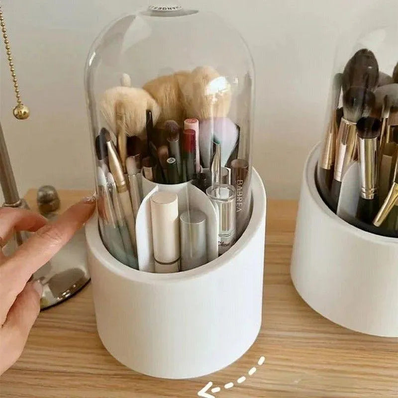 Premium Makeup Brush Holder – Keep brushes & cosmetics tidy, dust-free, and visible.