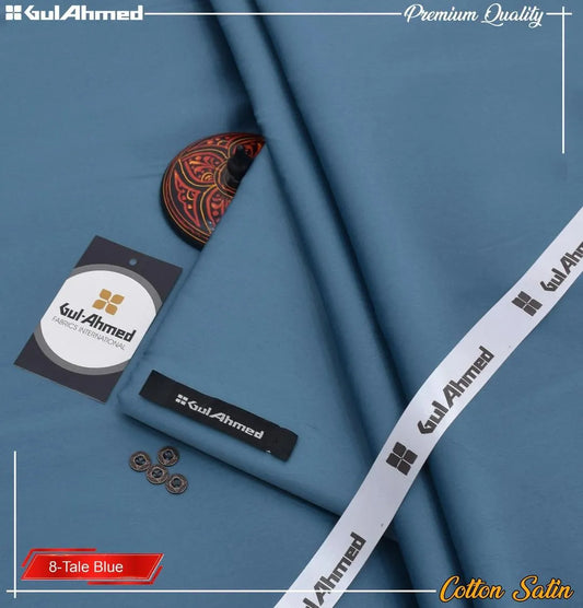 Cotton satin suit men blue casual wear unstitched Pakistan breathable fabric Swift Mart