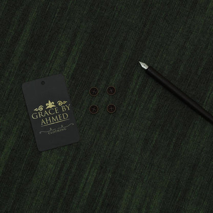 Green khaddar textured suit for men winter wear unstitched swift mart