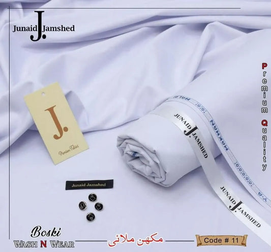 White Boski unstitched suit for men premium fabric Pakistan