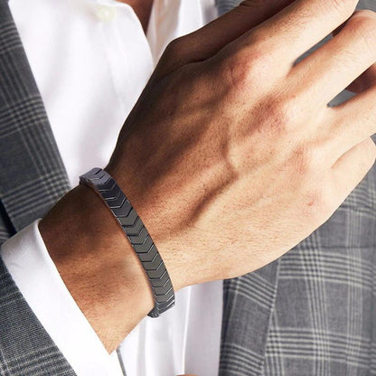 Mens crystal bracelet by Swift Mart with chevron design and adjustable cord for stylish daily and formal wear