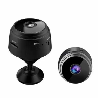 Mini WiFi camera 1080P wireless security camera black, indoor surveillance camera with wide angle and mobile app control