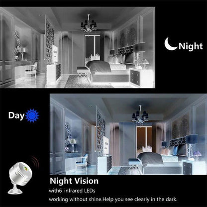 Mini WiFi camera 1080P wireless security camera black, indoor surveillance camera with wide angle and mobile app control
