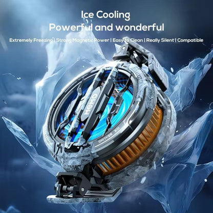 Mobile phone cooling radiator black gaming cooler with cable and magnetic sheet, portable heat dissipation fan for smartphones gaming use