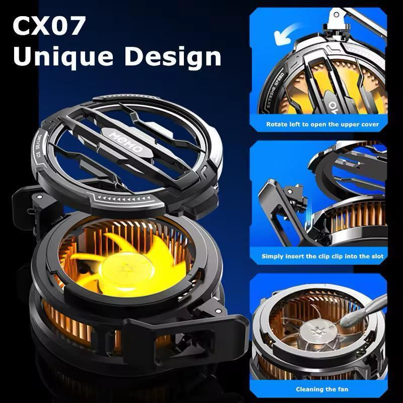 Mobile phone cooling radiator black gaming cooler with cable and magnetic sheet, portable heat dissipation fan for smartphones gaming use