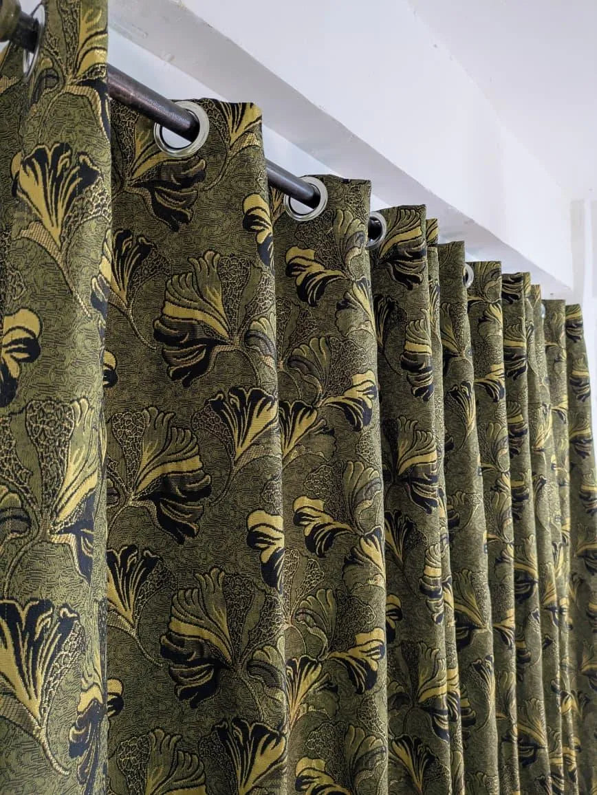 Jacquard printed curtain 56x96 inch floral panel multicolor, elegant curtain for bedroom living room home decor use