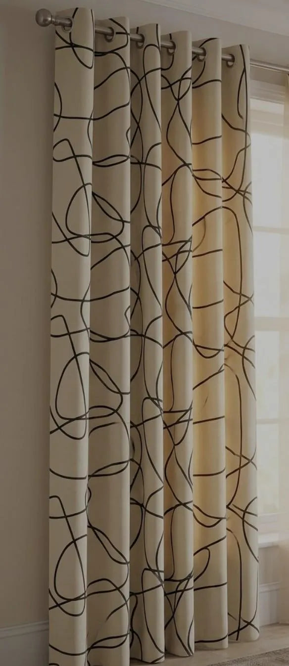 Multicolor printed cotton curtain 52x90 inch panel, soft fabric curtain for bedroom living room home decor and daily use