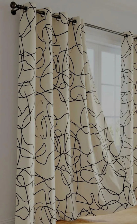 Multicolor printed cotton curtain 52x90 inch panel, soft fabric curtain for bedroom living room home decor and daily use