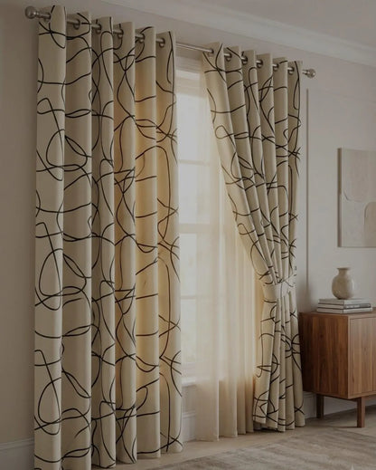 Multicolor printed cotton curtain 52x90 inch panel, soft fabric curtain for bedroom living room home decor and daily use