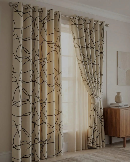 Multicolor printed cotton curtain 52x90 inch panel, soft fabric curtain for bedroom living room home decor and daily use