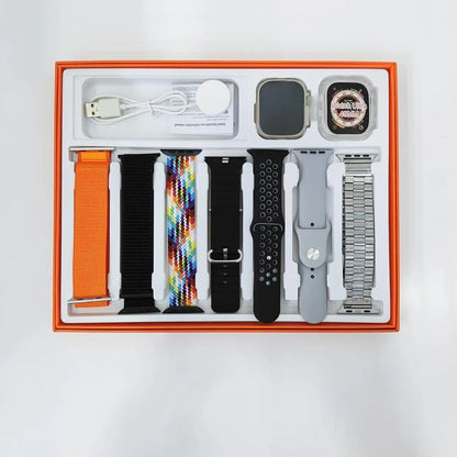 Ultra 7 in 1 smart watch multicolor straps stylish smartwatch for men and women daily use with long battery and modern display