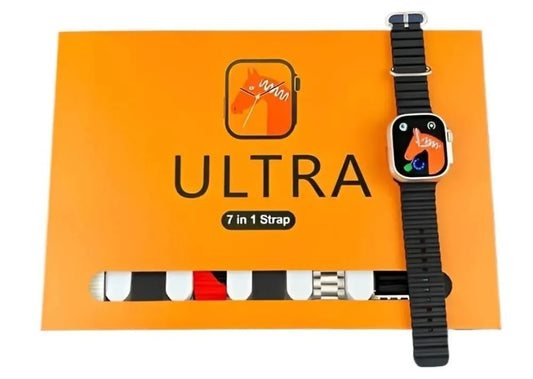 Ultra 7 in 1 smart watch multicolor straps stylish smartwatch for men and women daily use with long battery and modern display