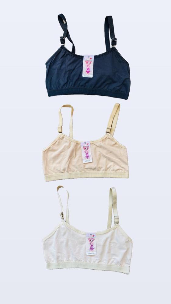Pack of 3 non padded lightweight cotton bras for teens soft breathable everyday wear multicolor set