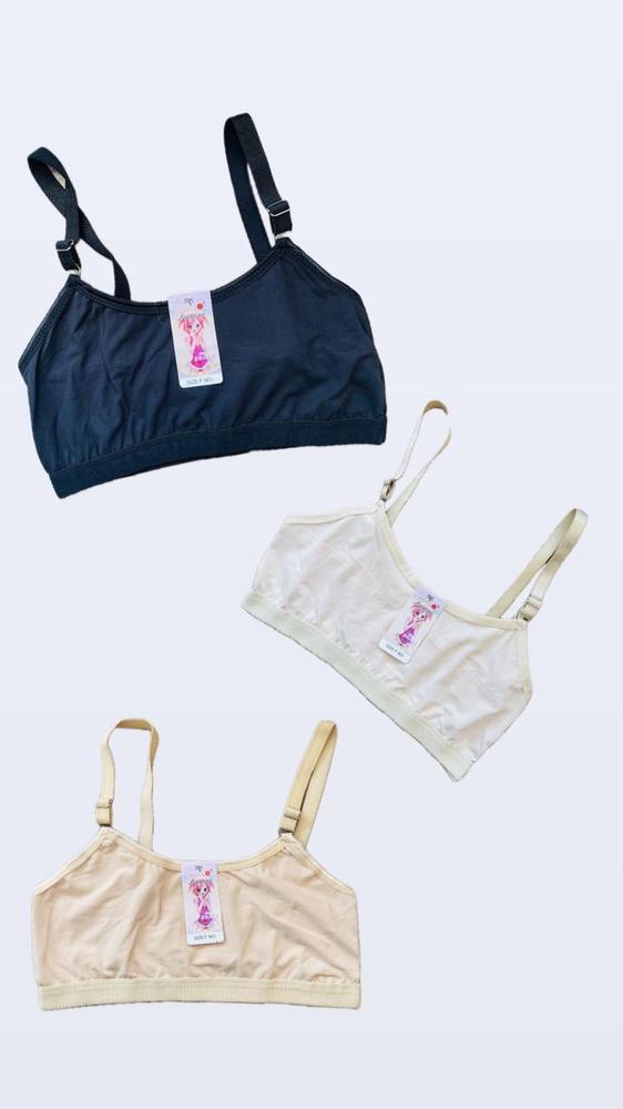 Pack of 3 non padded lightweight cotton bras for teens soft breathable everyday wear multicolor set