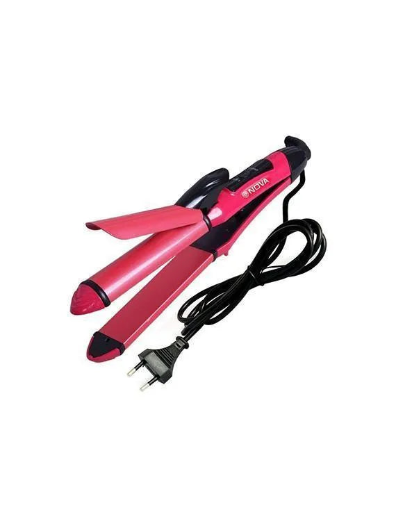 Nova 2-in-1 Hair Styler Pink for Curls and Straight Hair – Fast Drying & Smooth – Swift Mart