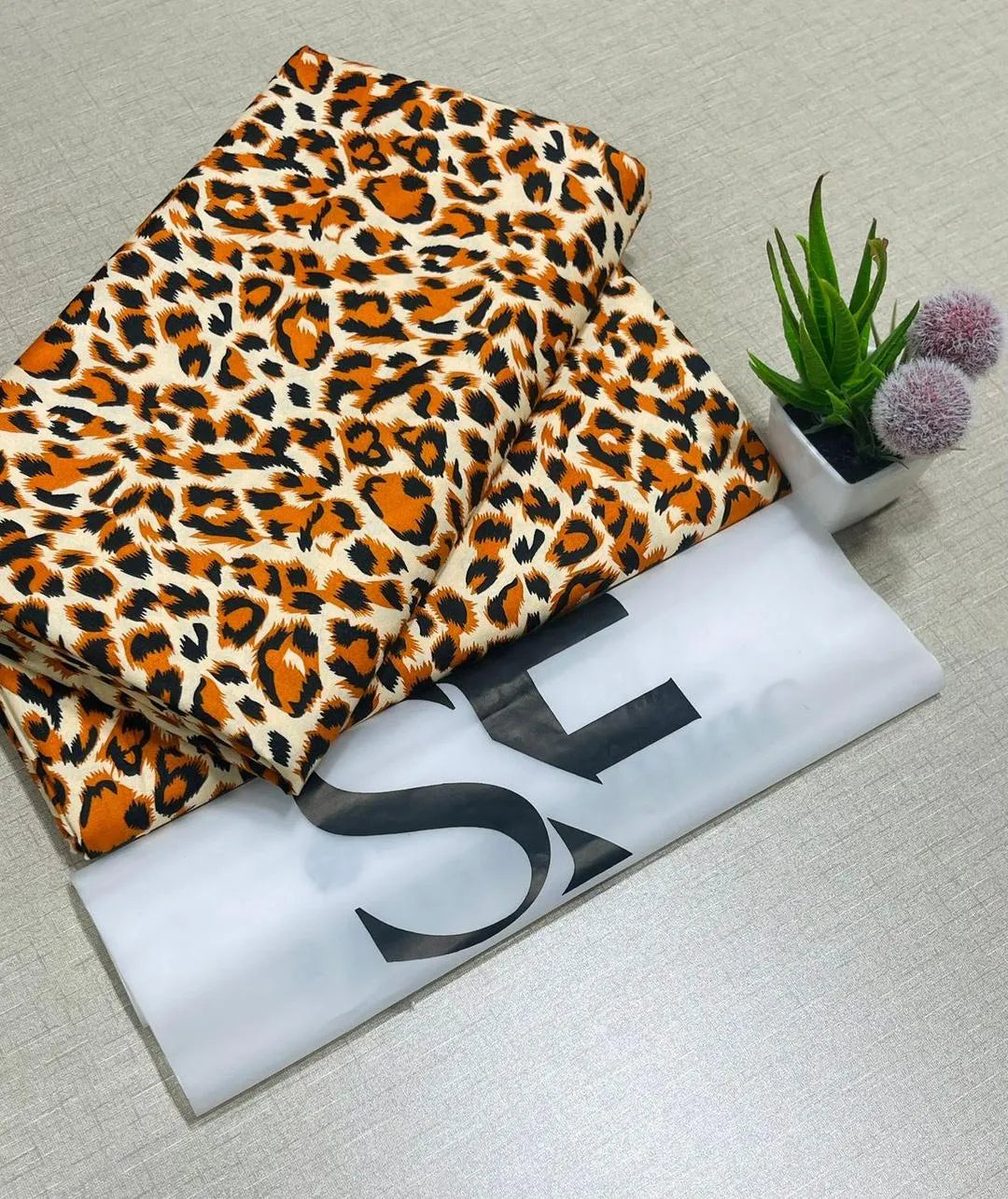 Orange printed polo cotton 2 piece suit for women casual wear soft breathable fabric matching shirt and trouser set