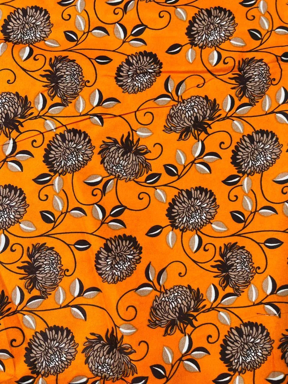 Orange printed polo cotton 2 piece suit for women casual wear soft breathable fabric matching shirt and trouser set