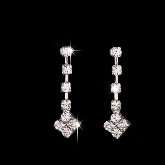 Swift Mart diamond necklace and earrings set for brides elegant white jewelry