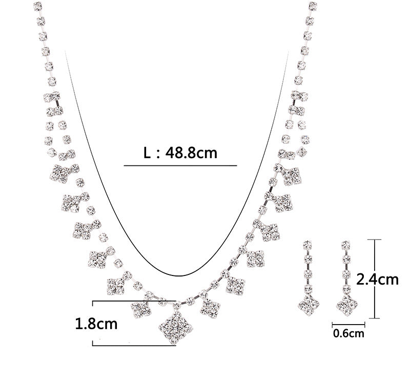 Swift Mart diamond necklace and earrings set for brides elegant white jewelry