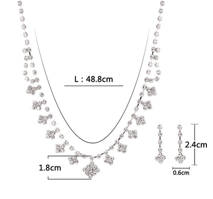 Swift Mart diamond necklace and earrings set for brides elegant white jewelry
