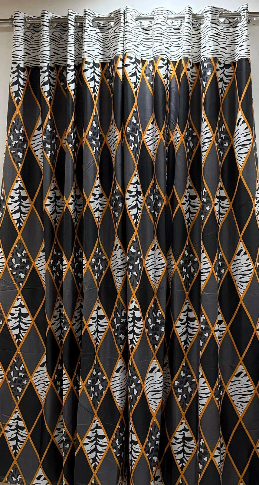 Multicolor printed cotton curtains 2 pcs set 60x102 inch panels, soft breathable curtains for bedroom living room modern home decor use