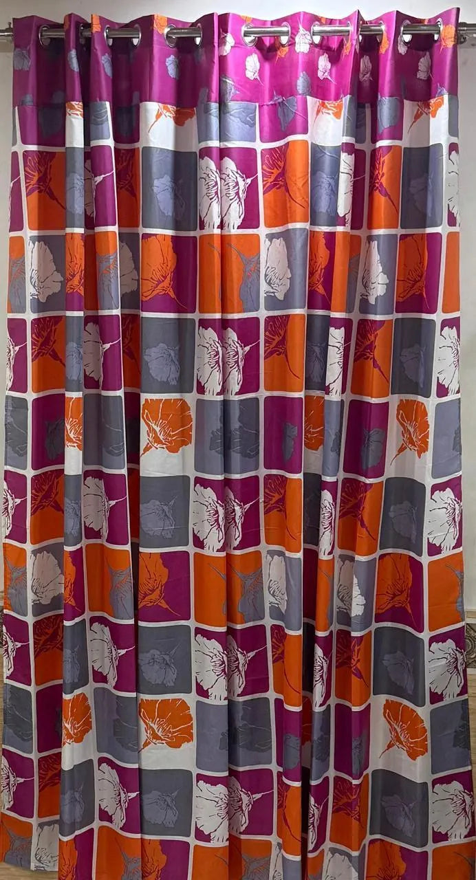 Pink orange printed cotton curtains 2 pcs set 60x102 inch panels, soft breathable curtains for bedroom living room modern home decor use