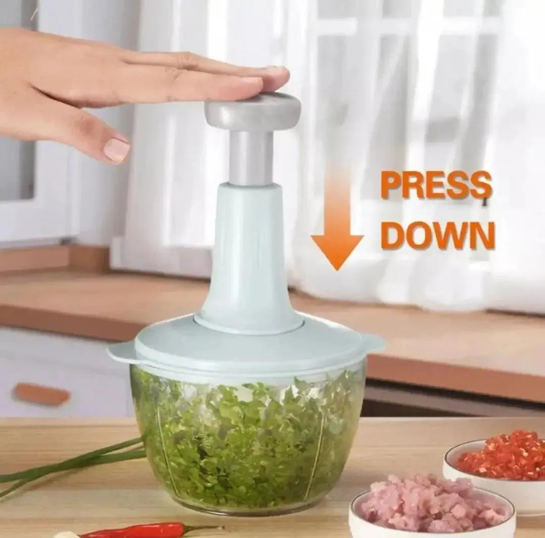 Push vegetable cutter multicolor kitchen chopper, ABS plastic manual slicer dicer for vegetables, compact tool for daily cooking use