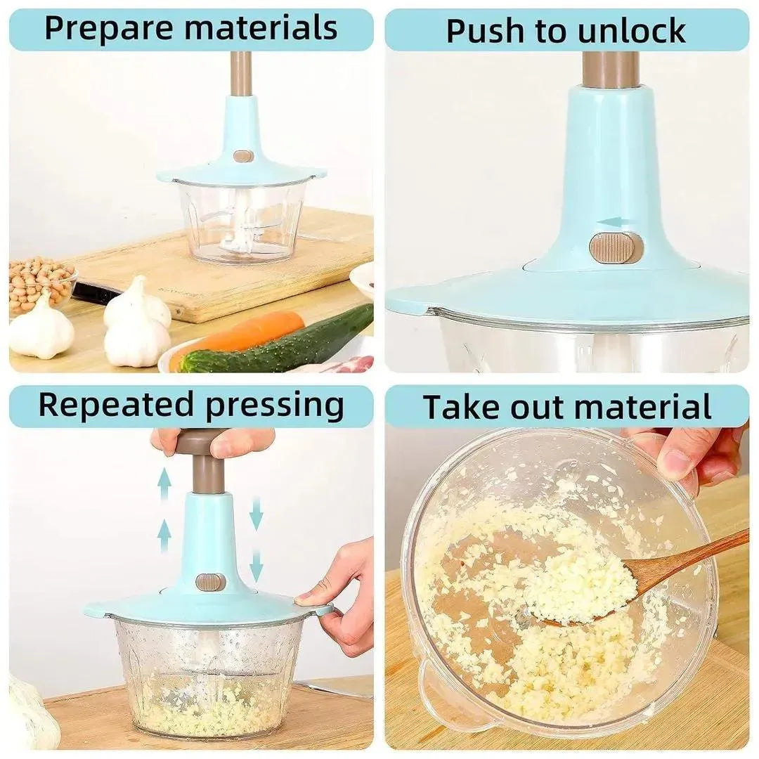 Push vegetable cutter multicolor kitchen chopper, ABS plastic manual slicer dicer for vegetables, compact tool for daily cooking use