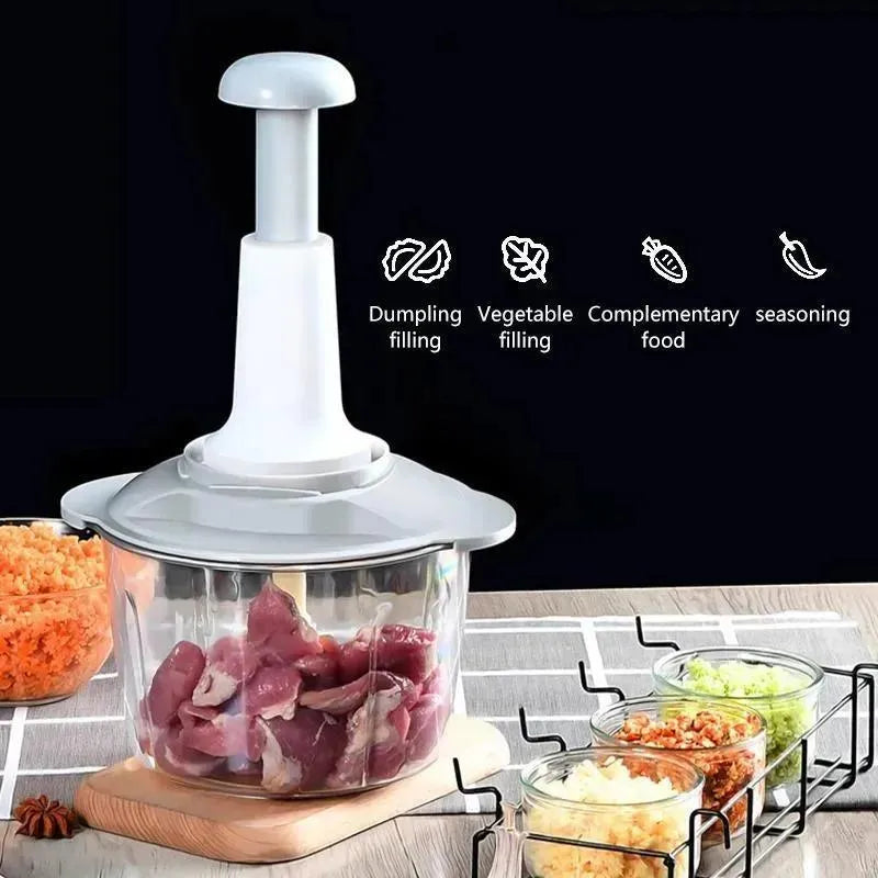 Push vegetable cutter multicolor kitchen chopper, ABS plastic manual slicer dicer for vegetables, compact tool for daily cooking use