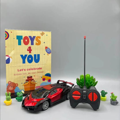 RC gear racing car for kids electric drive multicolor toy with remote control for indoor outdoor play and fun