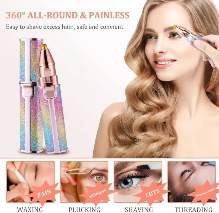 Rechargeable 2-in-1 Eyebrow Trimmer & Shaver for Women – Cordless, Pink ABS, – Swift Mart 