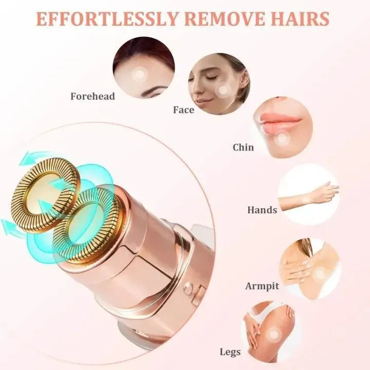 Rechargeable 2-in-1 Eyebrow Trimmer & Shaver for Women – Cordless, Pink ABS, – Swift Mart 