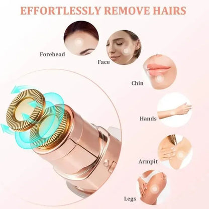 Rechargeable 2-in-1 Eyebrow Trimmer & Shaver for Women – Cordless, Pink ABS, – Swift Mart 