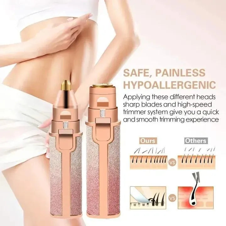 Rechargeable 2-in-1 Eyebrow Trimmer & Shaver for Women – Cordless, Pink ABS, – Swift Mart 