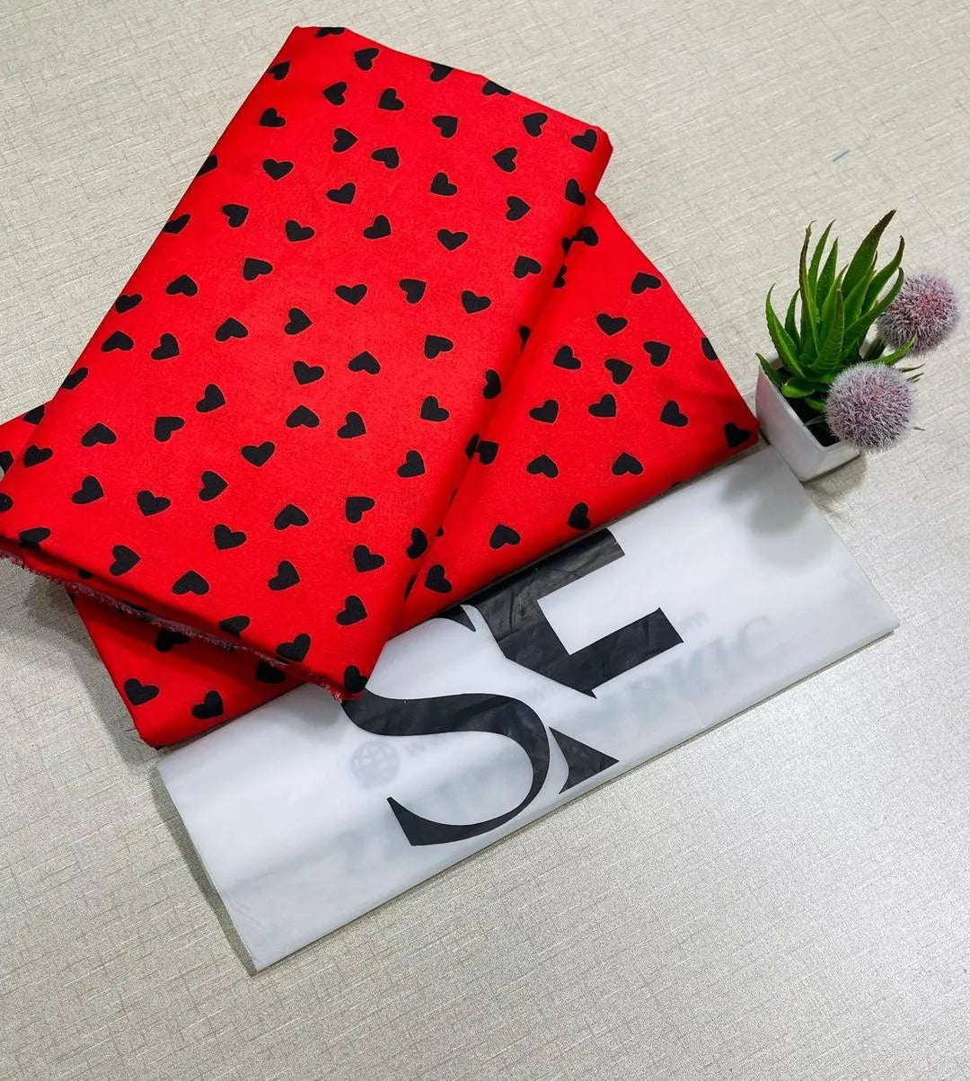 Red printed polo cotton 2 piece suit for women casual wear soft breathable fabric matching shirt and trouser set