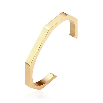 Hexagonal silver plated kara bangle unisex stainless steel bracelet Swift Mart