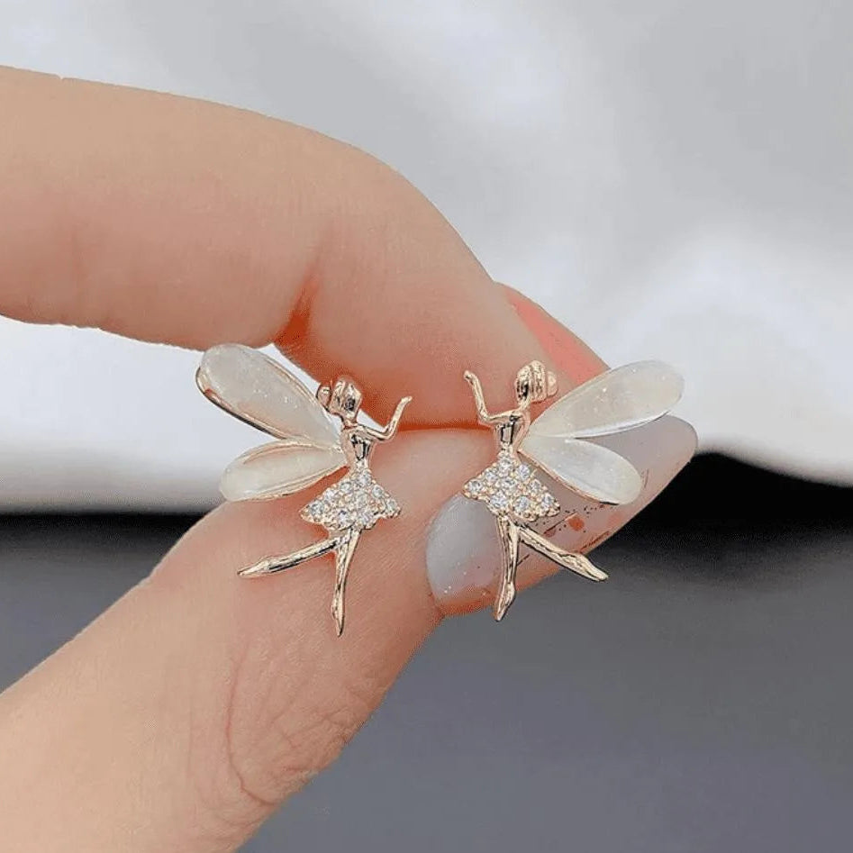 Elegant dancing girl butterfly earrings women fashion studs Swift Mart