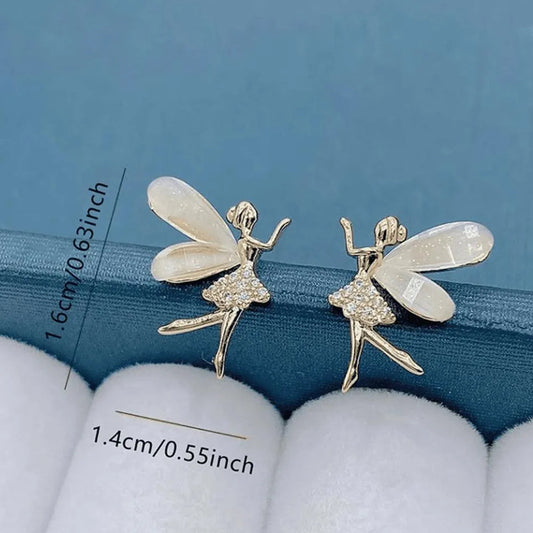 Elegant dancing girl butterfly earrings women fashion studs Swift Mart