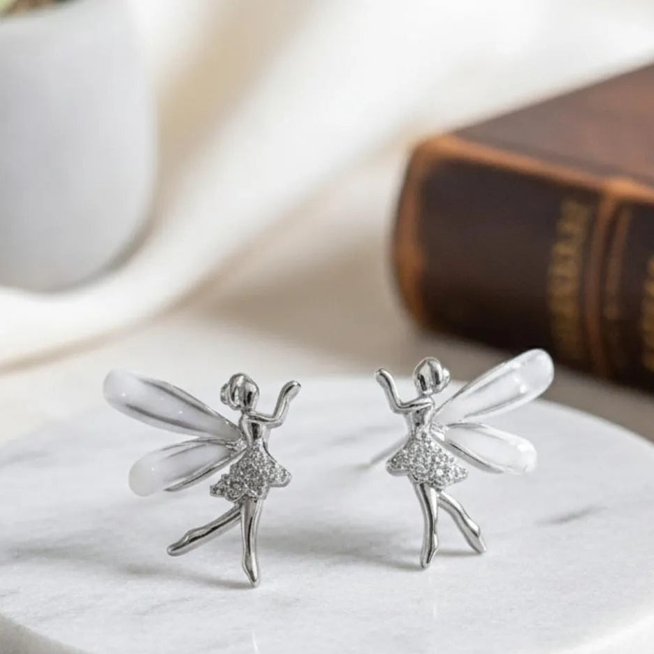Elegant dancing girl butterfly earrings women fashion studs Swift Mart