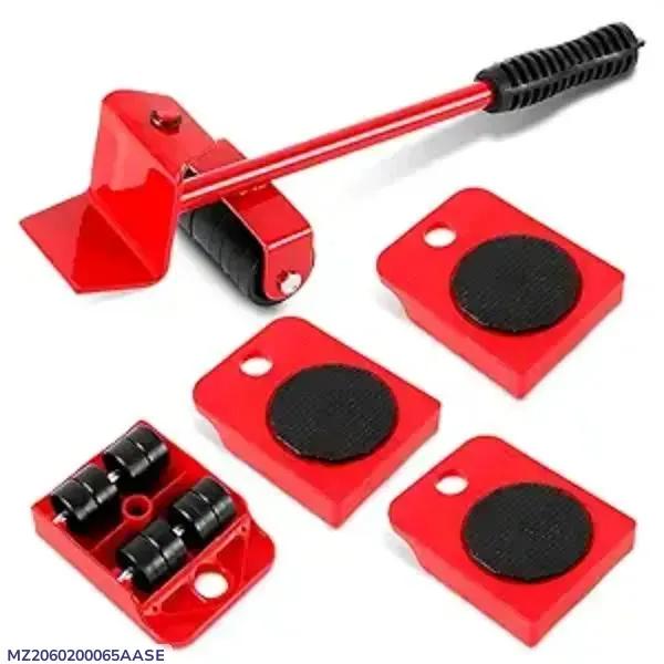 Stainless steel furniture mover tool red portable lifter, heavy duty tool for moving sofas tables and home furniture easily
