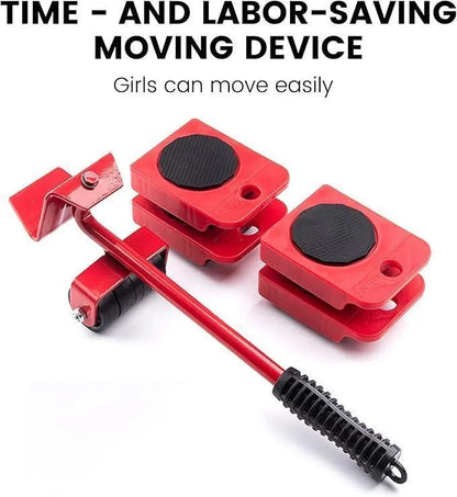 Stainless steel furniture mover tool red portable lifter, heavy duty tool for moving sofas tables and home furniture easily