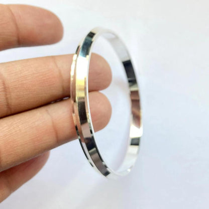 Men stainless steel kara bangle silver polished durable bracelet Pakistan Swift Mart
