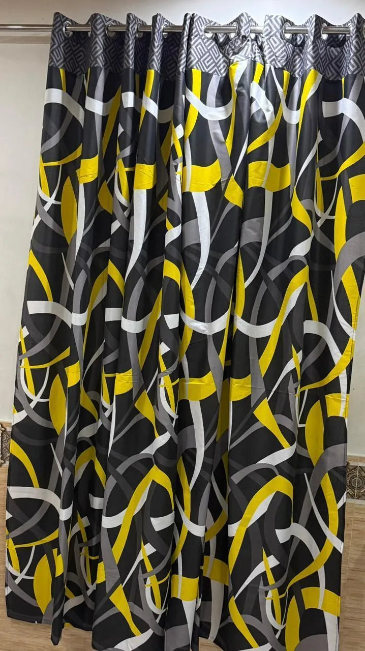 Multicolor printed cotton curtains 2 pcs set 60x100 inch panels, soft breathable curtains for bedroom living room home decor use