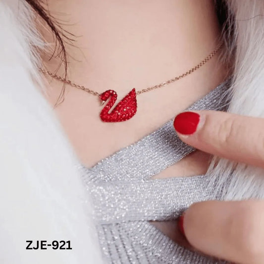 Stylish swan shape crystal necklace for Pakistani women fashion