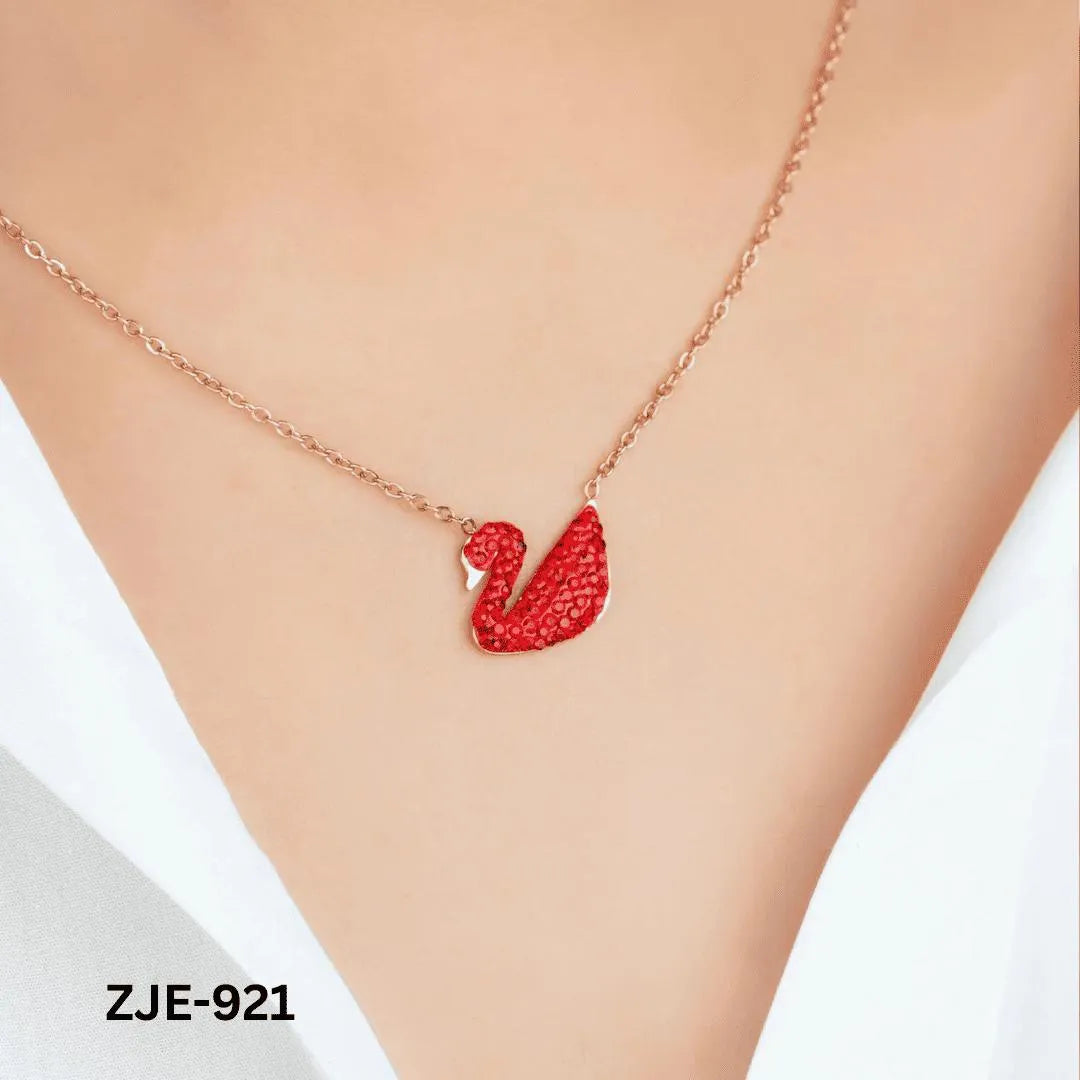 Stylish swan shape crystal necklace for Pakistani women fashion