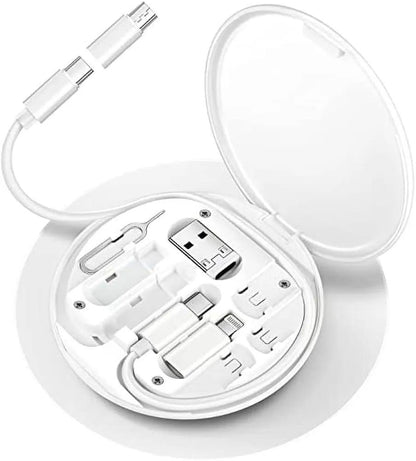 Multi adapter charging kit type C cable fast charge black, portable charging set with adapters for mobile tablet and travel use