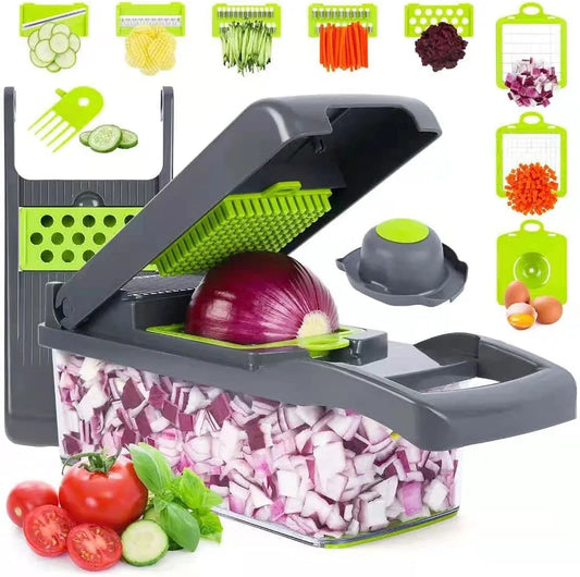 Swift Mart 16-in-1 Vegetable Chopper & Slicer with Storage Container