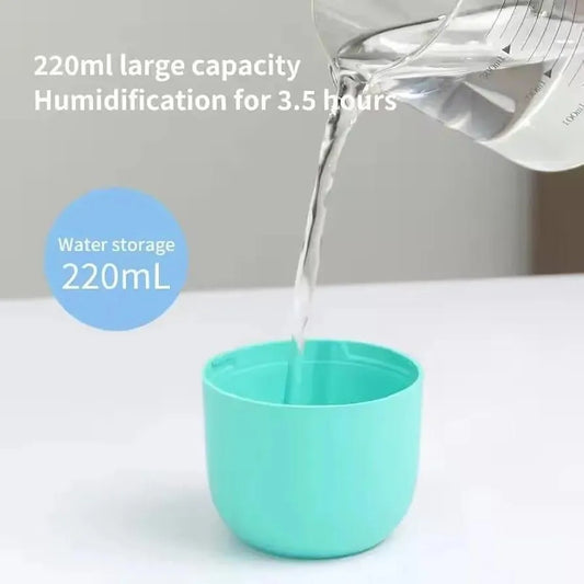 Air humidifier white quiet mist diffuser for bedroom and home, compact humidifier with ambient light for sleep and indoor comfort